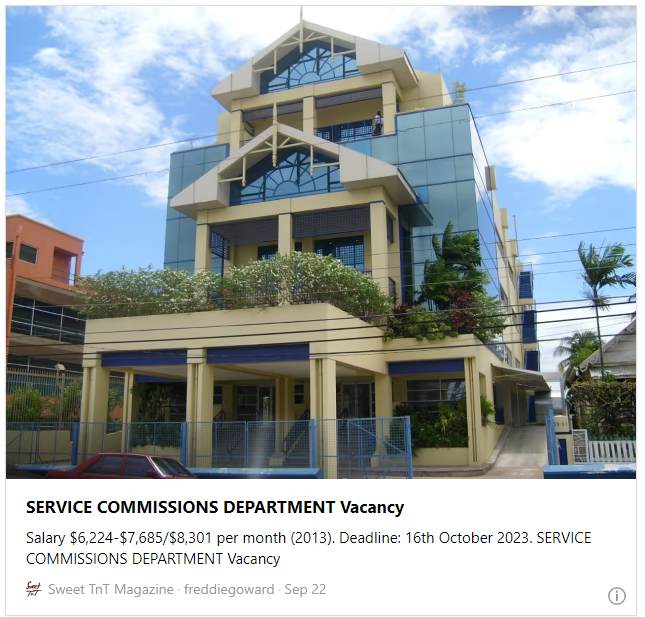 SERVICE COMMISSIONS DEPARTMENT Vacancy - Sweet TnT Magazine