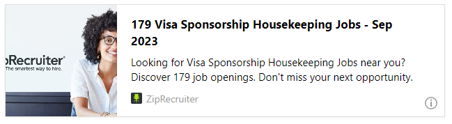 179 Visa Sponsorship Housekeeping Jobs - Sep 2023