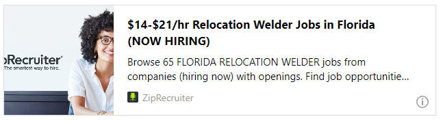 $14-$21/hr Relocation Welder Jobs in Florida (NOW HIRING)