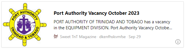 Port Authority Vacancy October 2023 - Sweet TnT Magazine