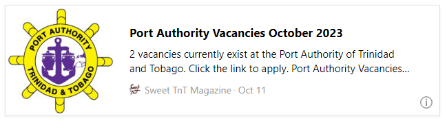 Port Authority Vacancies October 2023 - Sweet TnT Magazine