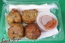 Saltfish Accra made with Pigeon Peas flour. Pigeon Peas Festival